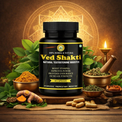 Ayurvedic Ved Shakti Stamina & Energy Booster for Men - Herbal Gold Capsules | Natural Strength, Vitality & Performance Enhancer