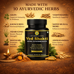 Ayurvedic Ved Shakti Stamina & Energy Booster for Men - Herbal Gold Capsules | Natural Strength, Vitality & Performance Enhancer
