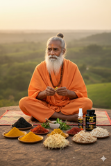 Ayurvedic Stamina & Energy Booster for Men - Herbal Gold Capsules & 30ml Vitality Oil | Natural Strength, Vitality & Performance Enhancer